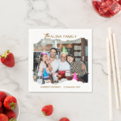 独自のカスタムデザイシンプルンファミリの写真を作成する スタンダードカクテルナプキン (インサイチュ)