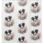 独自のカスタムデザインドッグフォトフォトを作成 シャワーカーテン (正面)