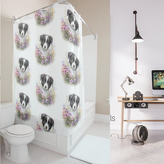 独自のカスタムデザインドッグフォトフォトを作成 シャワーカーテン