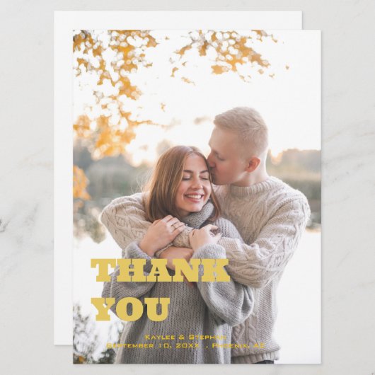 独自のカスタムパーソナライズされたサンキューカード (正面/裏面)