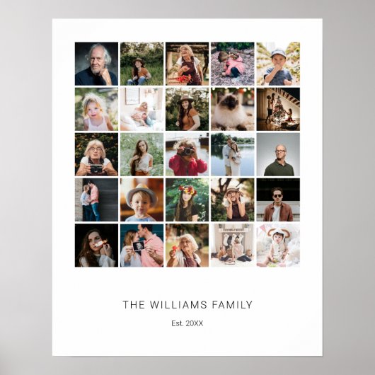 独自のカスタムファミリーの追加25フォトコラージュ ポスター (正面)