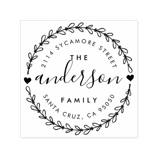 独自のカスタムファミリ名の差出人住所 セルフインキングスタンプ (デザイン)