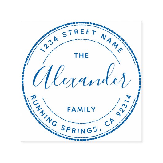 独自のカスタムファミリ名の差出人住所 セルフインキングスタンプ (デザイン)