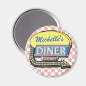 独自のカスタムレトロ50のダイナーサインを作成2 マグネット (正面/裏面)