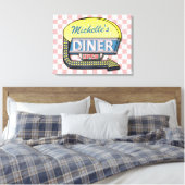 独自のカスタムレトロ50のダイナーサインを作成 キャンバスプリント (インサイチュ (寝室))
