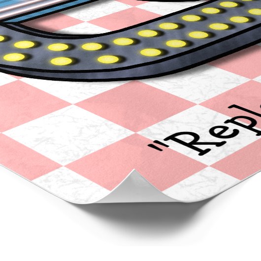 独自のカスタムレトロ50のダイナーサインを作成 ポスター (角)