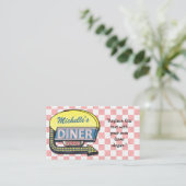 独自のカスタムレトロ50のダイナーサインを作成 名刺 (スタンド正面)
