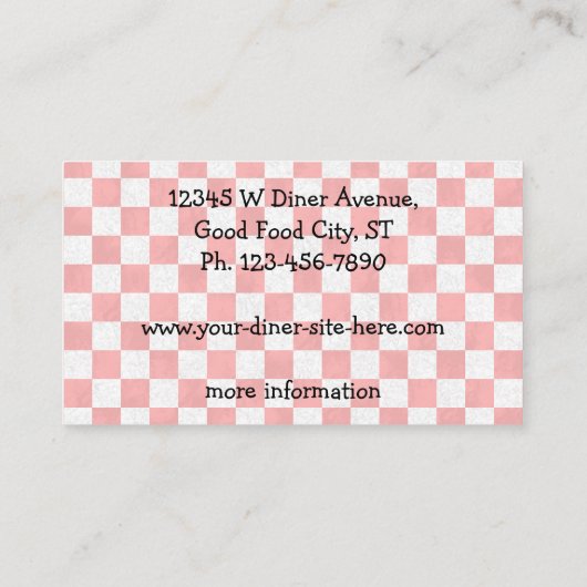 独自のカスタムレトロ50のダイナーサインを作成 名刺 (裏面)