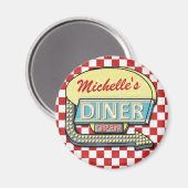 独自のカスタムレトロ50のDiner Sign Redを作成 マグネット (正面/裏面)