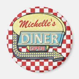 独自のカスタムレトロ50のDiner Sign Redを作成 マグネット