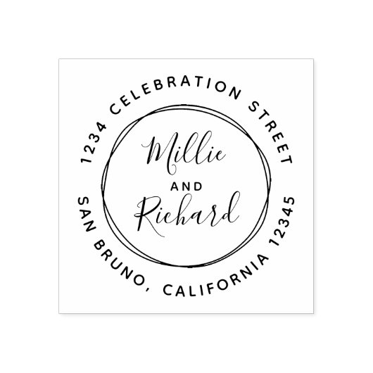 独自のカスタム差出人住所 ラバースタンプ (インプリント)