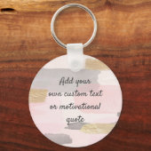 独自のカスタム引用文の作成 – ピンク金ゴールド キーホルダー (正面)