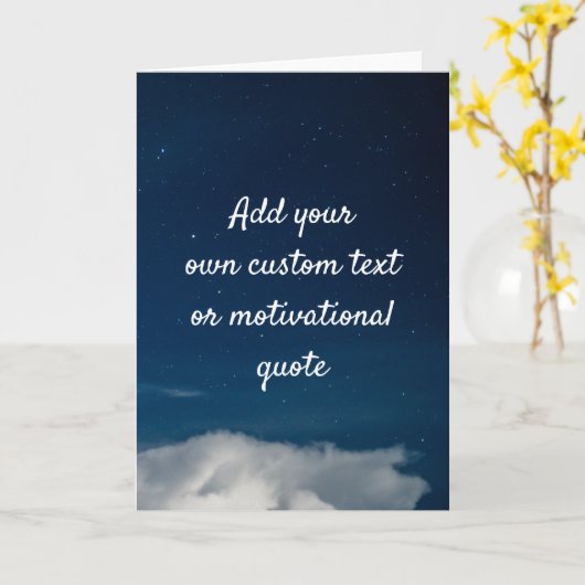 独自のカスタム引用文の作成 – Night Sky & Clouds カード (黄色い花)