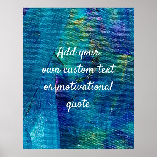 独自のカスタム引用文を作成 – Blue & Green Canvas ポスター (正面)