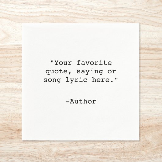 独自のカスタム引用文 スタンダードカクテルナプキン