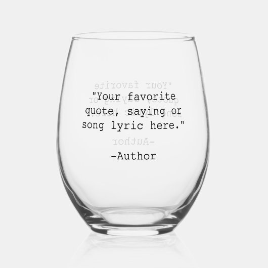 独自のカスタム引用文 ステムなしワイングラス (裏面)