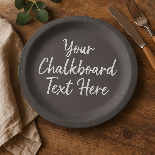 独自のカスタム文字ブラックチャックボードの作成 ペーパープレート