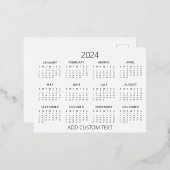 独自のカスタム文字2024予定表の追加 箔シーズンポストカード (正面/裏面)