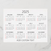 独自のカスタム文字2025予定表の追加 箔シーズンポストカード (正面)