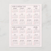 独自のカスタム文字2025 -2026カレンダーピンクを追加 シーズンポストカード (正面)