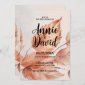 独自のカスタム紅葉の結婚作成 招待状 (正面/裏面)