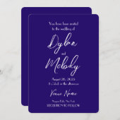 独自のカスタム紫色結婚の 招待状 (正面/裏面)