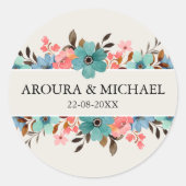 独自のカスタム結婚式を作成する ラウンドシール (正面)