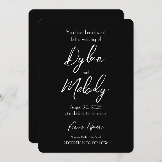 独自のカスタム結婚式を作成 招待状 (正面/裏面)