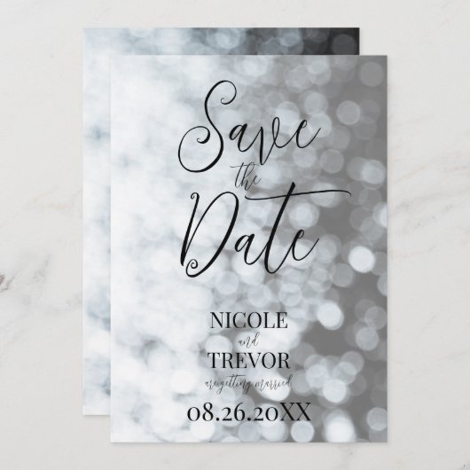 独自のカスタム《写真》ぼけ味の作成グラデーション(&W) セーブザデート (正面/裏面)