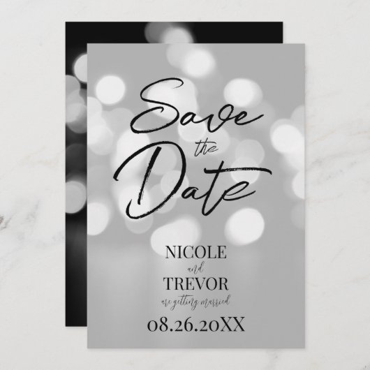 独自のカスタムB&Wぼやけ《写真》ぼけ味の作成 セーブザデート (正面/裏面)