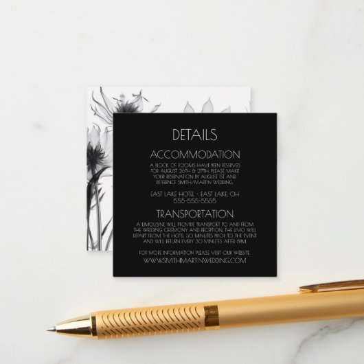 独自のカスタムB&W X線ワイルドフラワーの作成 エンクロージャーカード (正面/裏面インサイチュ)