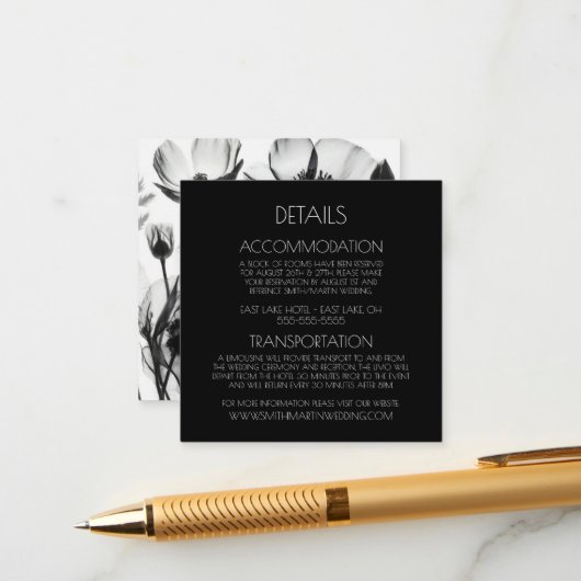 独自のカスタムB&W X線花を作成 エンクロージャーカード (正面/裏面インサイチュ)