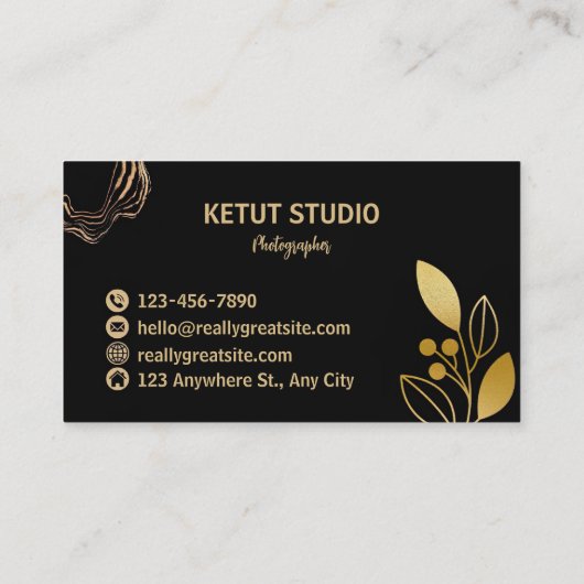 独自のカスタムBlackと金ゴールドの作成 名刺 (裏面)