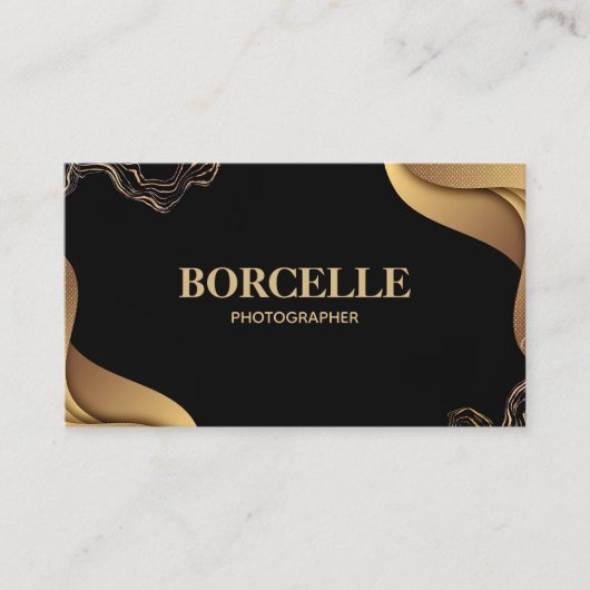 独自のカスタムBlackと金ゴールドの作成 名刺 (正面)