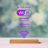 独自のカスタムWifiネットワークとパスワードの作成 アクリルサイン (ニュートラル)