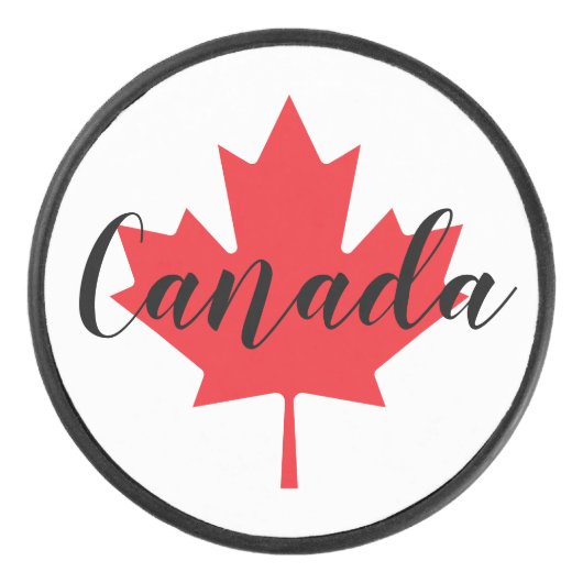 独自のカナダパーソナライズされた赤楓の葉を作成 アイスホッケーパック (正面)