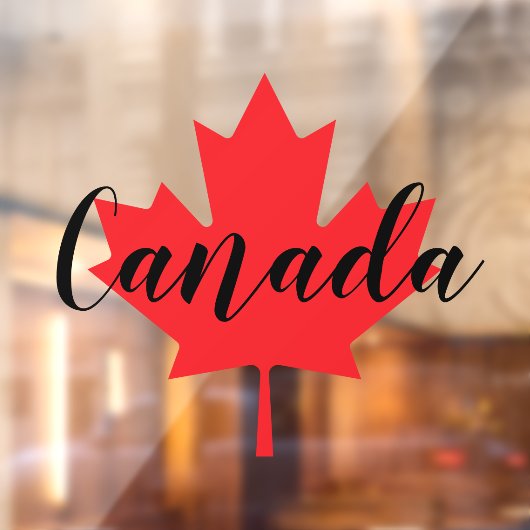 独自のカナダパーソナライズされた赤楓の葉を作成 ウィンドウサイン (シート2)