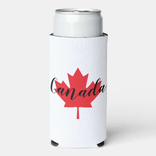 独自のカナダパーソナライズされた赤楓の葉を作成 スリム缶クーラー (Seltzer正面)