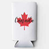 独自のカナダパーソナライズされた赤楓の葉を作成 スリム缶クーラー (正面)