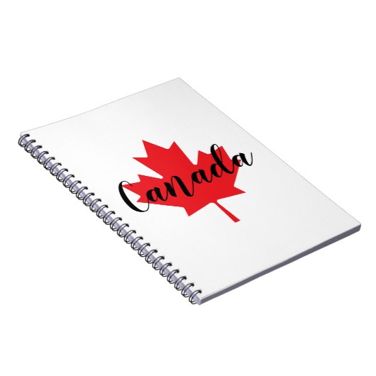 独自のカナダパーソナライズされた赤楓の葉を作成 ノートブック (右側)