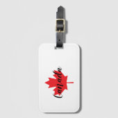 独自のカナダパーソナライズされた赤楓の葉を作成 ラゲッジタグ (正面縦)