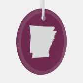 独自のカラーを選択アーカンサスマップシェイプ ガラスオーナメント (正面右)