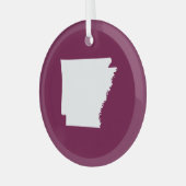 独自のカラーを選択アーカンサスマップシェイプ ガラスオーナメント (正面左)