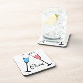 独自のカラーを選択 – おもしろいシャンパングラス応援 コースター (右側)