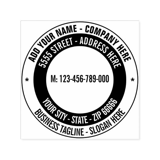 独自のカラーアドレスラウンドスタンプテンプレートのデザイン セルフインキングスタンプ (デザイン)