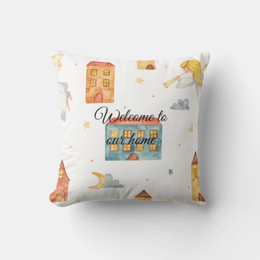 独自のカラーチョイスヴィレッジエンジェルを作成 クッション (正面)