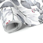 独自のカラー選択ブラック&レッドホリーを作成 ラッピングペーパー (ロールコーナー)