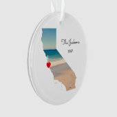 独自のカリフォルニアビーチ旅行写真の作成 オーナメント (正面)