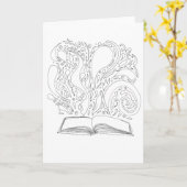 独自のカードをカラー化 – ブック魔法 カード (黄色い花)