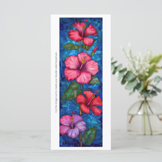 独自のガラスのハイビスカスブックマークカードを作成する (スタンド正面)